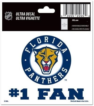 Wincraft FLORIDA PANTHERS #1 FAN Multi-Use Color Decal - Florida Panthers Hockey Vinyl Decal Sticker for Car or Truck Window Craft Supply