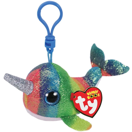 NORI the Narwhal Beanie Boo Key Chain Retired Beanbag Plush - New with Tags Vintage 1990s