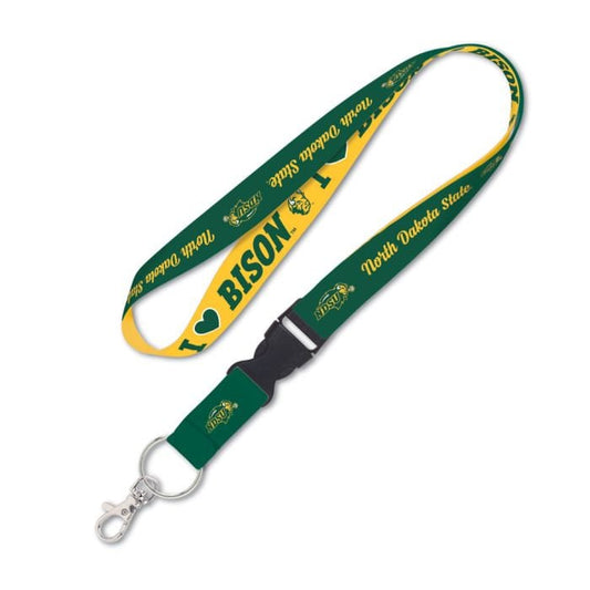 Wincraft NORTH DAKOTA STATE Lanyard W/Detachable Buckle - I Heart Bison Alumni Keychain Key Holder Craft Supply