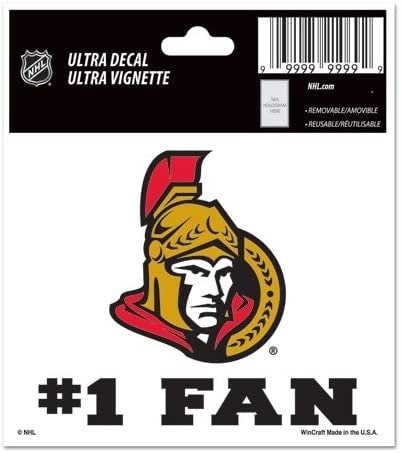 Wincraft OTTAWA SENATORS #1 FAN Multi-Use Color Decal - Ottawa Senators Hockey Vinyl Decal Sticker for Car or Truck Window Craft Supply