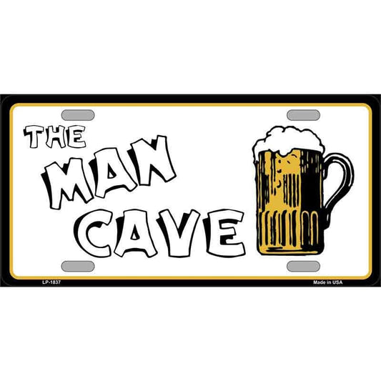 MAN CAVE Metal License Plate Sign Novelty Vanity Craft Supply