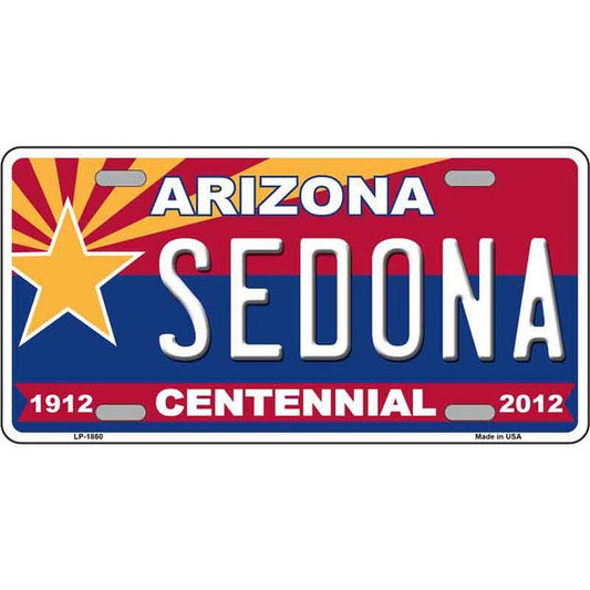 Arizona SEDONA Centennial State Background Metal License Plate Sign Novelty Vanity Craft Supply