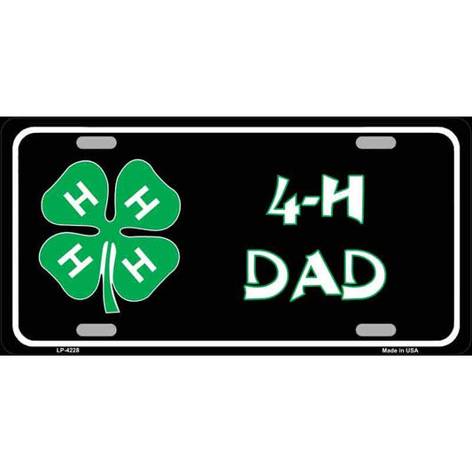 4-H DAD Metal License Plate Sign Novelty Vanity Craft Supply