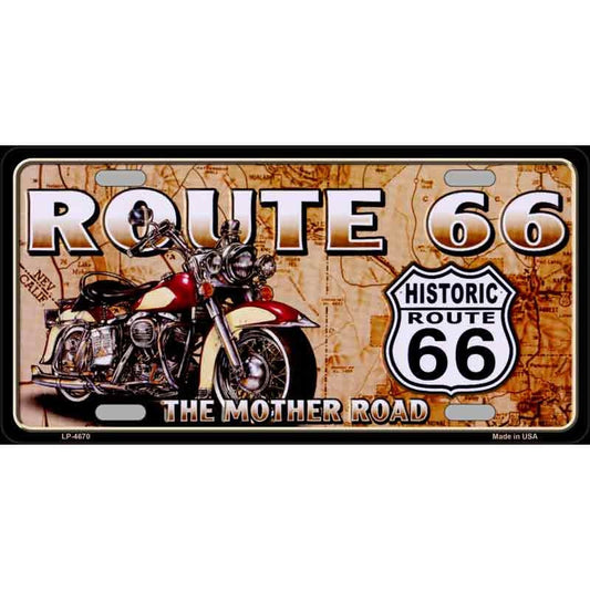 ROUTE 66 Mother Road Metal License Plate Sign Novelty Vanity Craft Supply