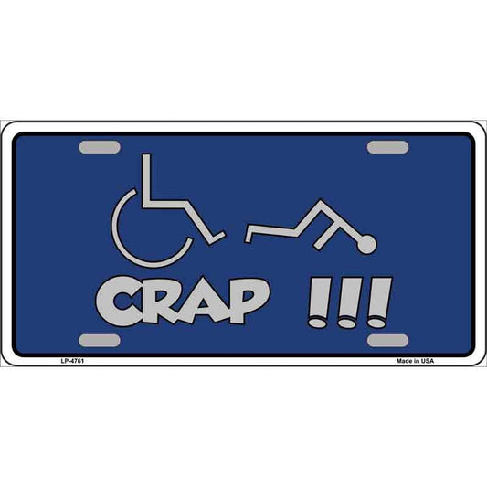HANDICAP CRAP Logo Metal License Plate Sign Novelty Vanity Craft Supply