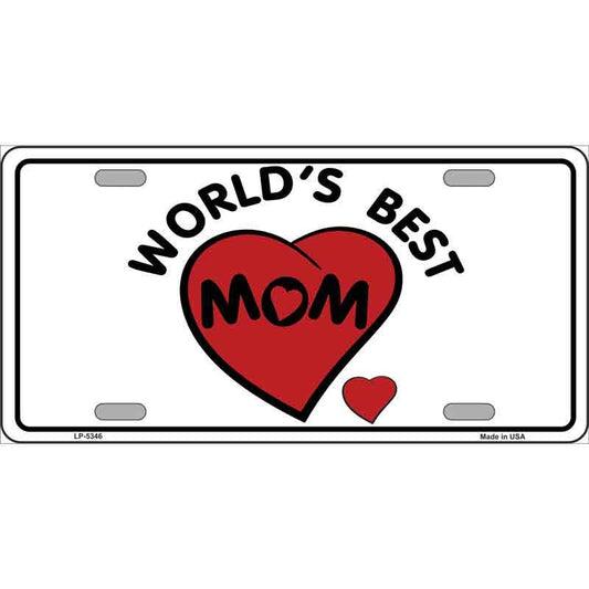 WORLD'S BEST MOM Metal License Plate Sign Novelty Vanity Craft Supply