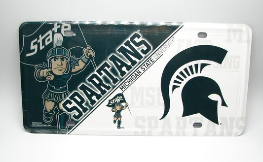 MICHIGAN STATE SPARTANS Deluxe Metal License Plate Sign Novelty Vanity Craft Supply