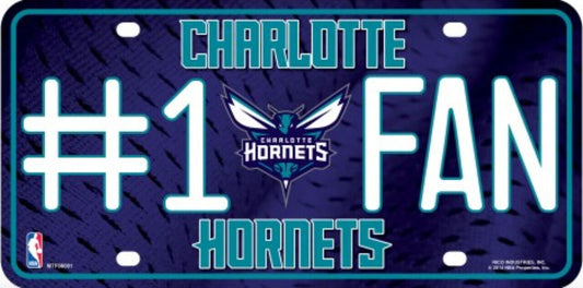 CHARLOTTE HORNETS Fan Metal License Plate Sign Novelty Vanity Craft Supply