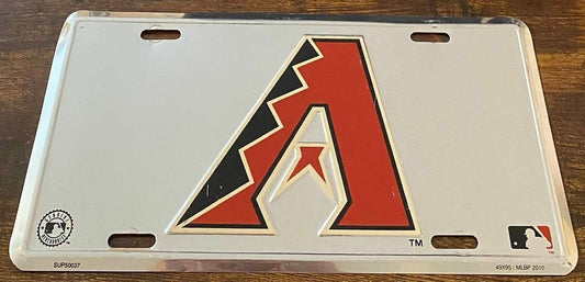 ARIZONA DIAMONDBACKS Chrome Metal License Plate Sign Novelty Vanity Craft Supply