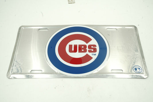 CHICAGO CUBS Chrome Metal License Plate Sign Novelty Vanity Craft Supply