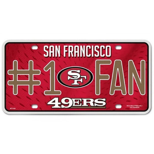 SAN FRANCISCO 49ERS Fan Metal License Plate Sign Novelty Vanity Craft Supply