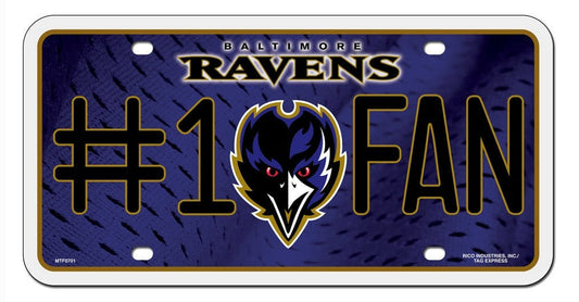 BALTIMORE RAVENS Fan Metal License Plate Sign Novelty Vanity Craft Supply