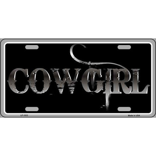 COWGIRL Metal License Plate Sign Novelty Vanity Craft Supply