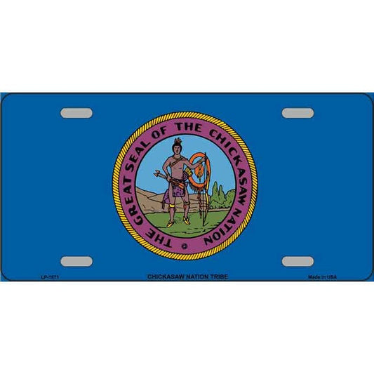 CHICKASAW NATION FLAG Metal License Plate Sign Novelty Vanity Craft Supply