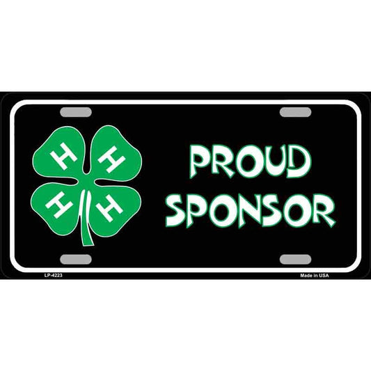 4-H PROUD SPONSOR Metal License Plate Sign Novelty Vanity Craft Supply