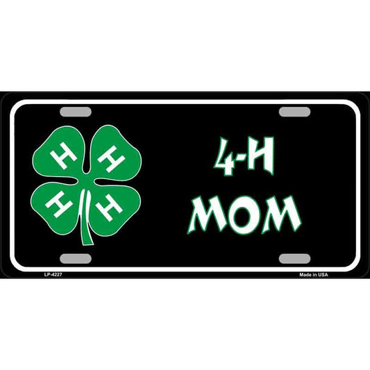 4-H MOM Metal License Plate Sign Novelty Vanity Craft Supply