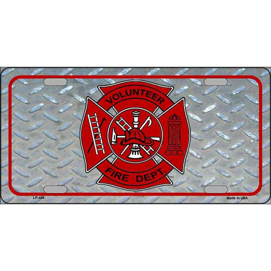 VOL FIRE DEPARTMENT Metal License Plate Sign Novelty Vanity Craft Supply