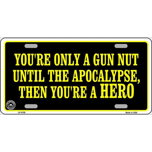 GUN NUT Metal License Plate Sign Novelty Vanity Craft Supply