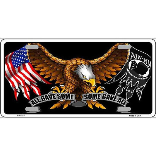 POW MIA All Gave Some Some Gave All Metal License Plate Sign Novelty Vanity Craft Supply