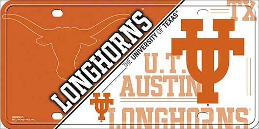 TEXAS LONGHORNS Deluxe Metal License Plate Sign Novelty Vanity Craft Supply