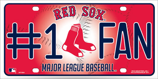 BOSTON RED SOX Fan Metal License Plate Sign Novelty Vanity Craft Supply