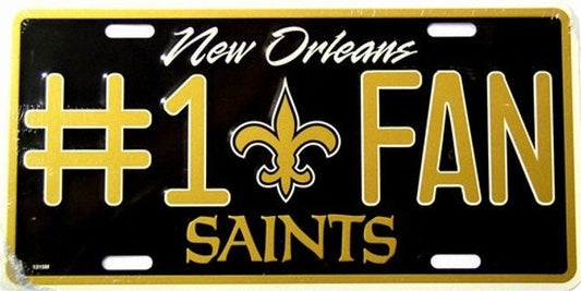 NEW ORLEANS SAINTS Fan Metal License Plate Sign Novelty Vanity Craft Supply