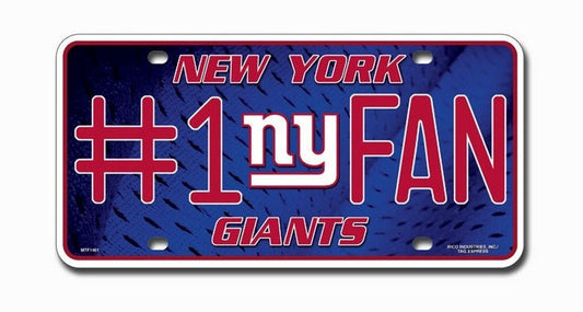 NEW YORK GIANTS Fan Metal License Plate Sign Novelty Vanity Craft Supply