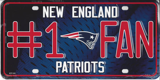 NEW ENGLAND PATRIOTS Fan Metal License Plate Sign Novelty Vanity Craft Supply
