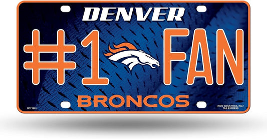DENVER BRONCOS Fan Metal License Plate Sign Novelty Vanity Craft Supply