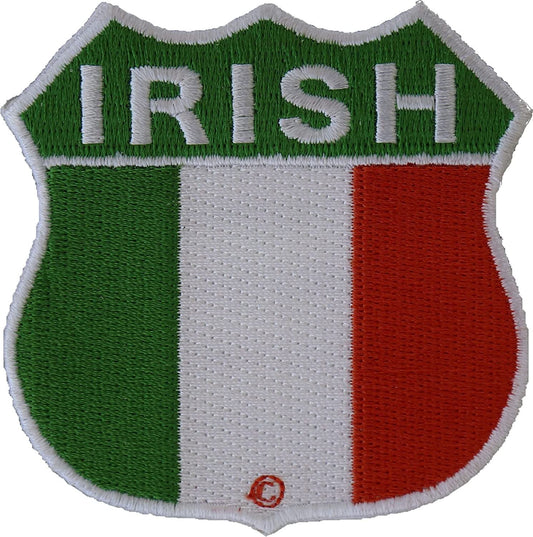 Irish Ireland Shield Flag Patch - 2.75x2.75 inch – Motorcycle Embroidered Patch Appliqué Craft Supply