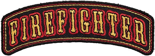 Firefighter Rocker Small Patch - 3.75x1.5 inch – Motorcycle Embroidered Patch Appliqué Craft Supply
