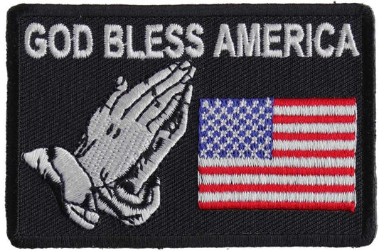 God Bless America Patch - 3.25x2.25 inch – Biker Embroidered Patch Appliqué Craft Supply