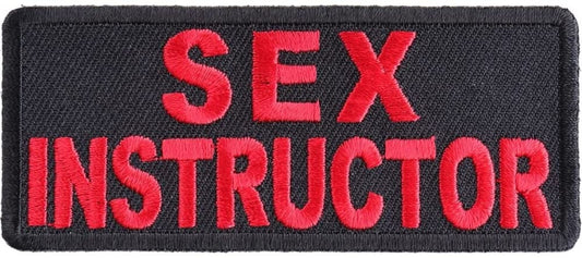 Sex Instructor Patch - 3.5x1.5 inch – Funny Embroidered Patch Appliqué Craft Supply