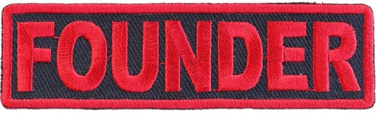Founder Patch Red - 3.5x1 inch – Biker Embroidered Patch Appliqué Craft Supply