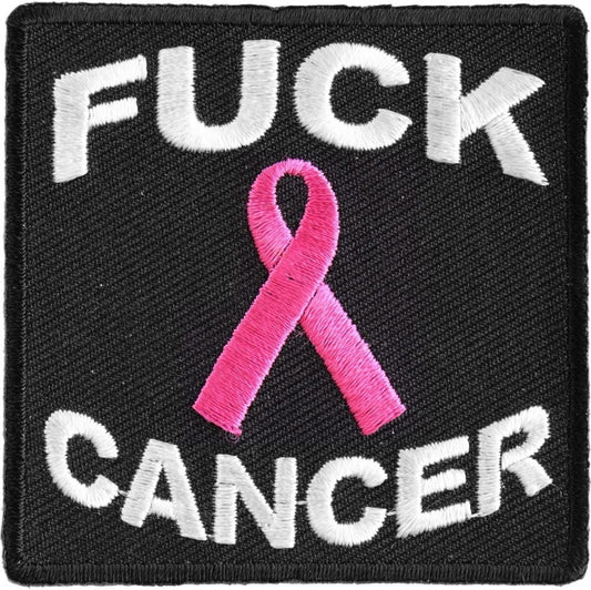 Fuck Cancer Patch - 2.5x2.5 inch – Funny Embroidered Patch Appliqué Craft Supply