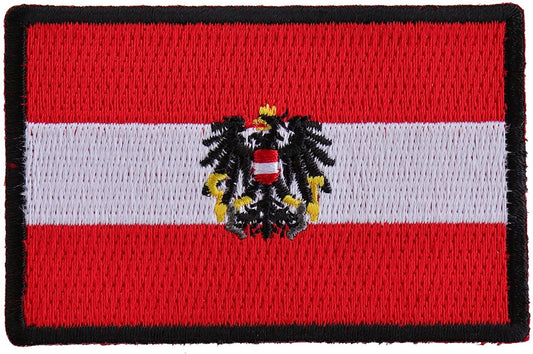 Austrian Flag Patch Austria - 3x2 inch. - Motorcycle Embroidered Patch Appliqué Craft Supply