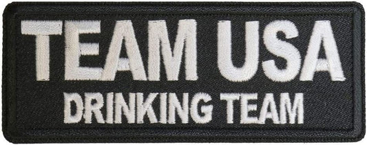 Team USA Drinking Team Patch - by Ivamis Trading - 4x1.5 inch – Funny Embroidered Patch Appliqué Craft Supply