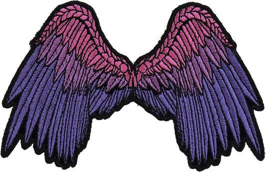 Small Beautiful Angel Wings Pink Patch - 5x3 inch – Motorcycle Embroidered Patch Appliqué Craft Supply