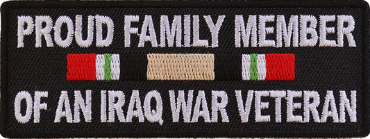 Proud Family Iraq War Vet Patch - 4x1.5 inch – Military Embroidered Patch Appliqué Craft Supply