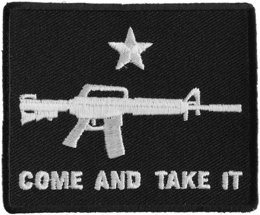 Come and Take It Star Machine Gun Patch - 3x2.5 inch – Patriotic Embroidered Patch Appliqué Craft Supply