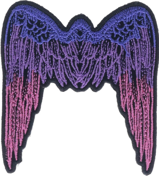 Pink Purple Fallen Angel Wings Patch - 2.75x3 inch – Motorcycle Embroidered Patch Appliqué Craft Supply