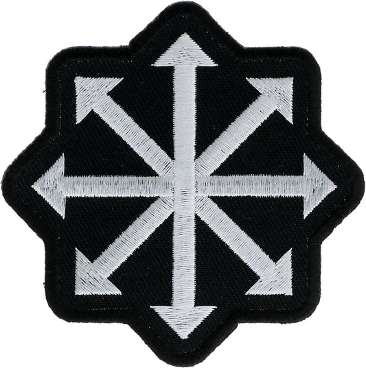 Chaos Arrows Iron on Novelty Patch - 3x3 inch – Funny Embroidered Patch Appliqué Craft Supply