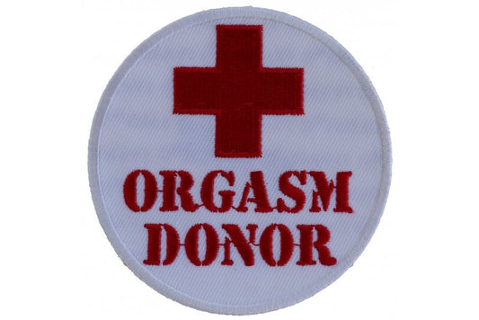 Orgasm Donor Medic Cross Patch - 3x3 inch – Funny Embroidered Patch Appliqué Craft Supply