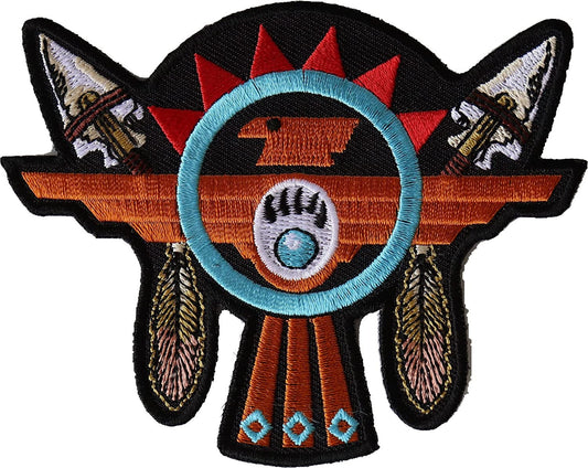 Native American Thunderbird Arrows Patch - 4x3.2 inch - Embroidered Patch Appliqué Craft Supply