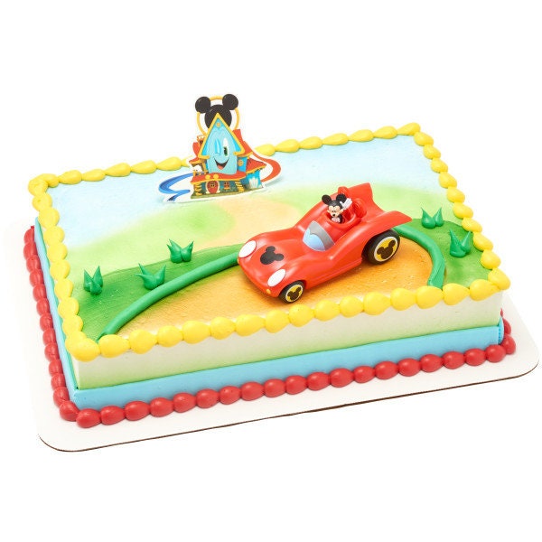 MICKEY MOUSE Funhouse Sweet Adventures Cake Topper - Disney Mickey Birthday Party Cake Decoration - Kids Birthday Decoset Craft Supply