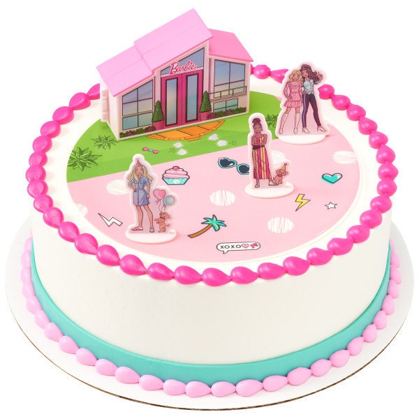 Barbie Cake Topper - Barbie Dreamhouse Adventures Birthday Party Cake Decoration - Kids Birthday Decoset Craft Supply