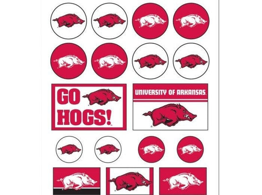 Officially Licensed ARKANSAS RAZORBACKS Sticker Sheet Decal - Vinyl Die-Cut Decal Stickers Set University of Arkansas Craft Supply