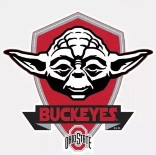 Officially Licensed OHIO STATE BUCKEYES Perfect Cut Color Decal - Star Wars Yoda Vinyl Decal Sticker for Car or Truck Window Craft Supply