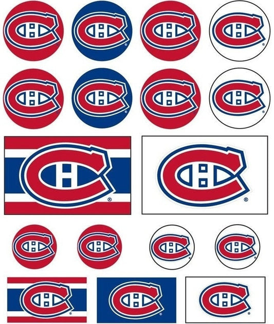 Officially Licensed MONTREAL CANADIENS Sticker Sheet Decal - Vinyl Die-Cut Decal Stickers Set Hockey Craft Supply