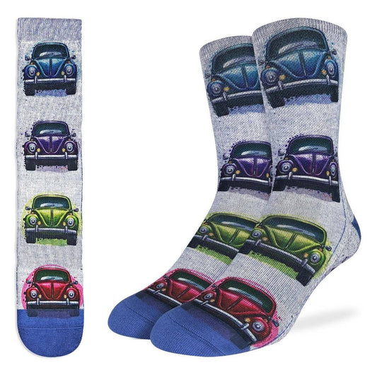 BUG Vintage Cars Crew Socks - Novelty Active Fit Socks - Men's Adult 8-12 Unisex - For Craft Costume Supply